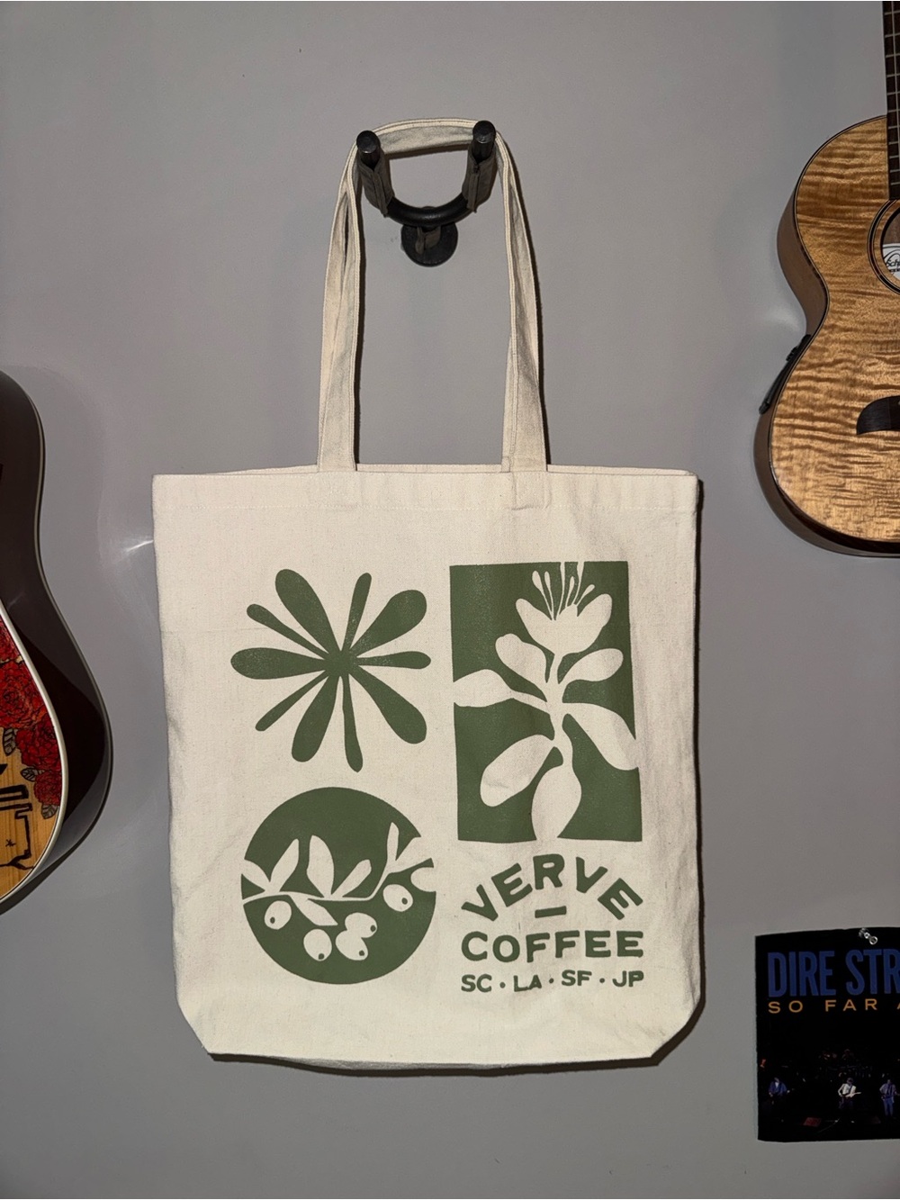 Verve Coffee Canvas Tote Bag in Olive Green